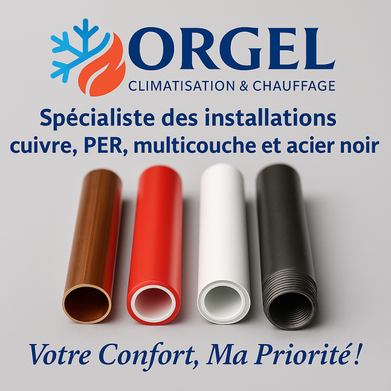 Travail sur du cuivre, PER, multicouche et acier noir